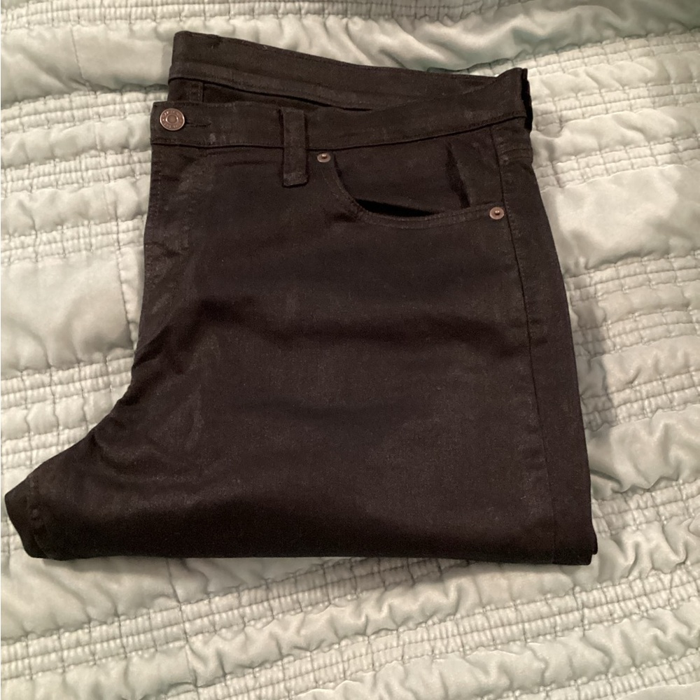 EUC GAP Vintage Slim Midrise Black Shine Jeans Sz 35R/20